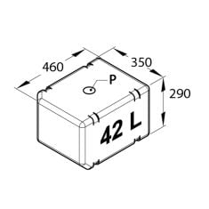 42 liter all purpose tank for water, diesel & wastewater