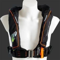 TeamO Offshore 170N BackTow Lifejacket - auto – Black with Orange Trim