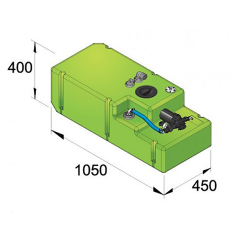 Drinking water tank system 120 litre, 12 Volt, incl. pump and fittings, complete