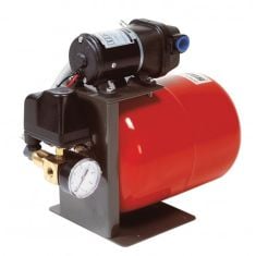 Pressurized water system 24 Volt, with 8 litre tank, adjustable pressure switch & gauge