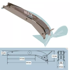 MAXSET bow roller fits Maxset anchor 4 - 6 kg, satin finish