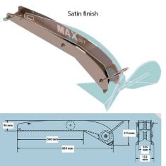 MAXSET bow roller fits Maxset anchor 25-40 kg, satin finish