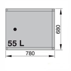 55 liter - waste water tank  (incl. right angle hose connections of Ø 16 and Ø 38 mm)