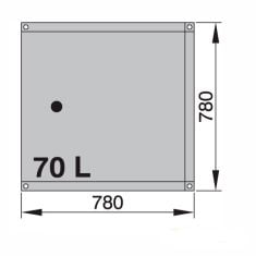 70 liter - waste water tank  (incl. right angle hose connections of Ø 16 and Ø 38 mm)