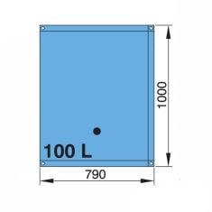 100 l. drinking water tank  (incl. right angle hose connections of  16 and 38 mm)