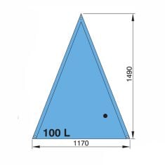 100 l. drinking water tank, triangular  (incl. right angle hose connections of 16 and 38 mm)