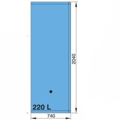 220 l. drinking water tank  (incl. right angle hose connections of 16 and 38 mm)