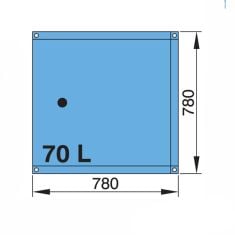 70 l. drinking water tank  (incl. right angle hose connections of  16 and 38 mm)