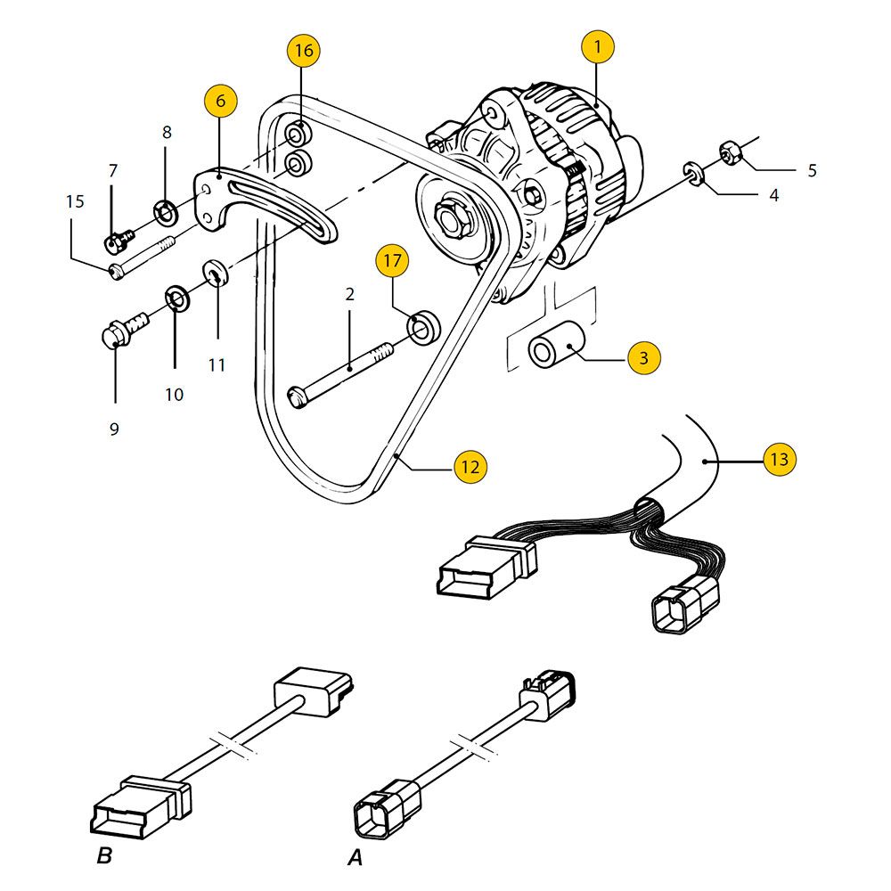 Alternatore 12V / 40A / Vetus M2.04 / 06 / C5 / D5 / M3.09 / 10 solo 174,95  €