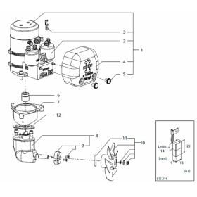 Vetus BOW3512 (A), (B), (C) spare Parts - motor identification 12216260 - manufactured 1995 - 2014 (tunnel Ø 150)