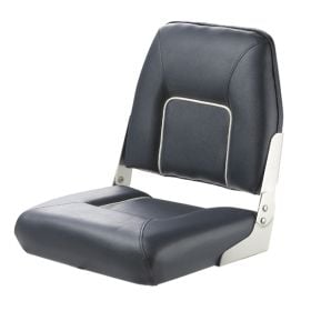 First Mate. Deluxe folding seat. Dark blue with white seams