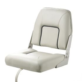 First Mate. Deluxe folding seat. White with dark blue seams