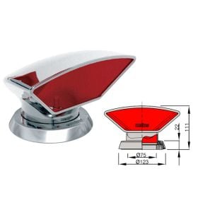 Cowl ventilator Ø 75 mm ID, type Donald, S/S 316, with red interior (incl ring and nut)