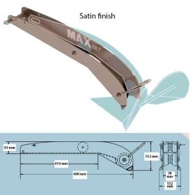 MAXSET bow roller fits Maxset anchor 10 kg, satin finish