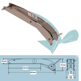 MAXSET bow roller fits Maxset anchor 25-40 kg, polished